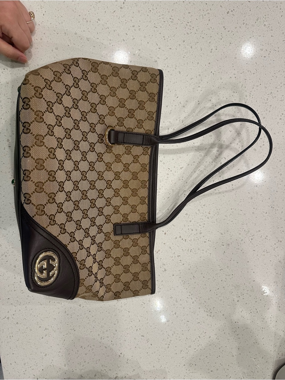 Vintage Gucci GG Canvas New Britt Tote Bag
